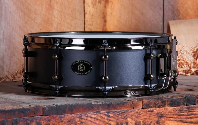 Noble & Cooley *Pre-Order* Alloy Classic 4.75x14" Cast Aluminum Snare Drum Black Powder Coat Black Hardware | Made in the USA | Special Order | Authorized Dealer image 1