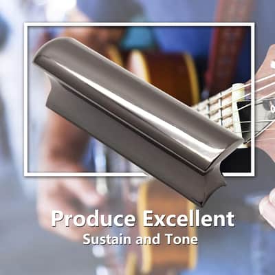 Metal Guitar Slide Bar Tone Lap Steel Slide, Black Slide Bar for Dobro Hawaiian Guitar Electric Guitar Dunlop Bass image 5