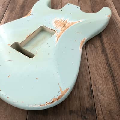 FRANCHIN Mercury guitar body Heavy Relic Aged Sonic Blue 100% Nitro Lacquer HSS Poplar Stratocaster-Strat-S-Style Made in Italy - Stock piece #23400826 image 12