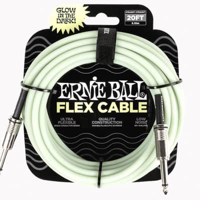 20" Ernie Ball GLOW IN THE DARK Instrument Flex Cable Durable High-Quality Tangle-Resistant Ultra-Flexible Shielded Low-Noise Design Natural Frequency Response Clean for the Studio Tough for the Road image 1