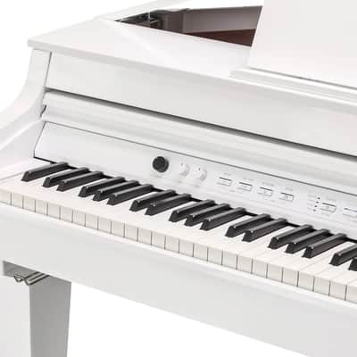 Kurzweil CUP G1W Digital Mini-Grand Piano, 88-Note, fully weighted, 4-zone graded, hammer-action with natural wooden keys, White Polish Finish image 2