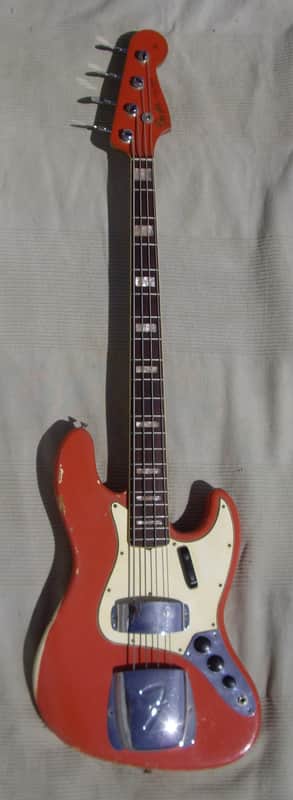 Fender Jazz Bass 1966 - Fiesta Red Matching Headstock image 1