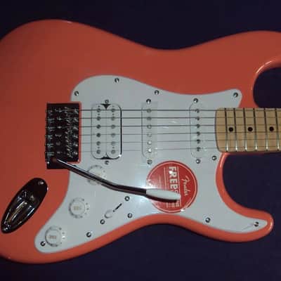 Scalloped Squier SONIC Stratocaster HSS coralred  with Tremolo and  maple Fretboard ,playing ala Yngwie,Ritchie and CO! image 2