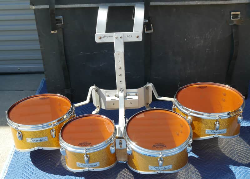 Slingerland Vintage Marching Cutaway Quad Tenors Sparkling Orange Pearl - CAN SHIP! image 1