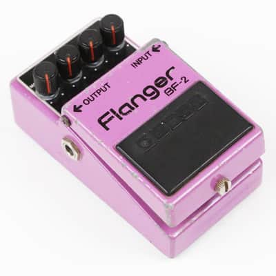 *RARE* (tested) 1980 Vintage Made In Japan Boss BF-2 Flanger Earliest 1st Version Original BBD Bucket Brigade MN3207 Chip & MN3102 Clock Driver & Silver Screw MIJ Black Label Purple in Orig. Box w/ Manual. image 5