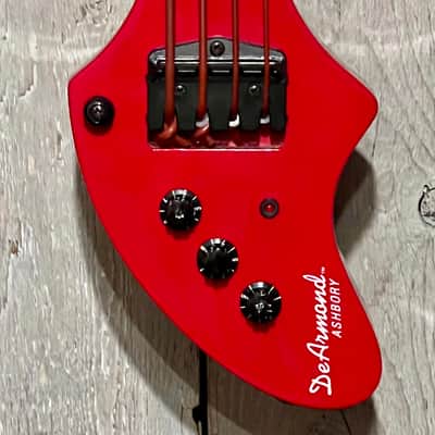 Excellent DeArmond / Fender Ashbory Bass Red 4 String Bass, Original Case , Korea ! image 4