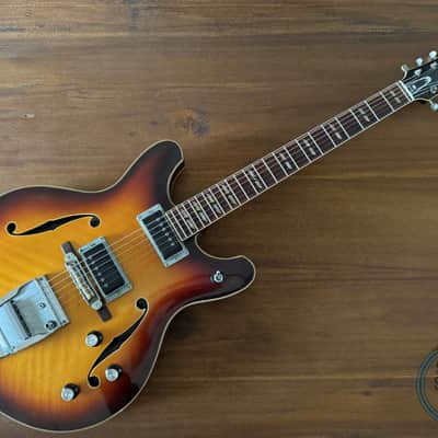 Yamaha SA50, Hollow Body Guitar, Sunburst, 1967, Made in Japan image 3
