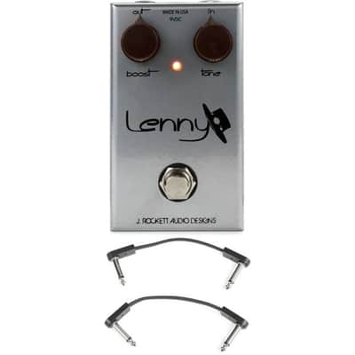 J. Rockett Audio Designs Lenny Boost/Overdrive Pedal with 3 Patch Cables image 2