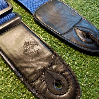 55" Blue nylon web Guitar Strap 2" wide - Blue image 2