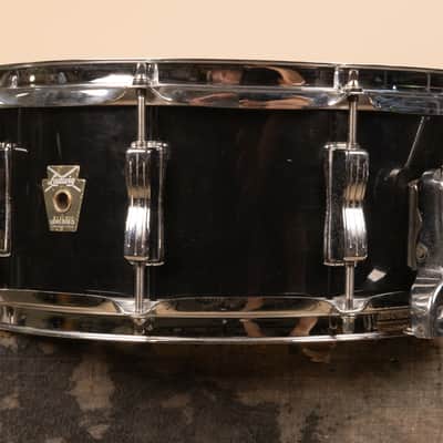 1980s Ludwig 5x14 Rock/Concert Black Cortex Snare Drum image 2