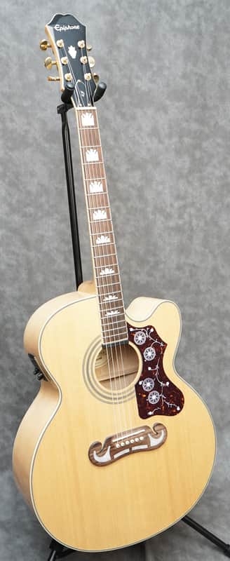 Epiphone EJ200CE ESonic II VG 1 Jumbo Acoustic Electric - Natural with Pro Setup image 1