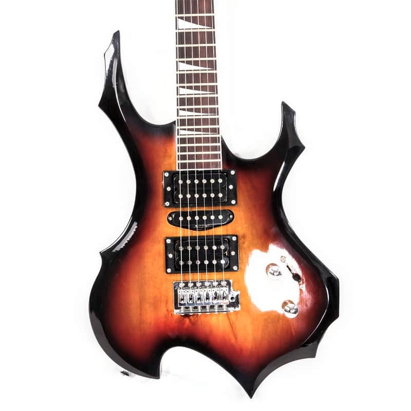 🎸+Amp! Unmarked E Style F Series Electric Guitar +W'hammy/Tremolo 2 Humbuckers +Soft Case/Gig Bag +Strap +Cable!🎸
