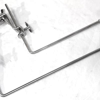 (2) Ludwig WFL L Arm Cymbal Holders, Logo Stamped, Nickel Plated - 1940s-50s /  INSPECTED & TESTED image 3