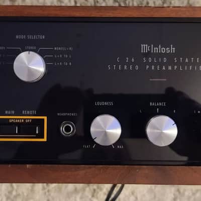McIntosh C26 Solid State Stereo Preamplifier 1974 Black/Walnut image 1