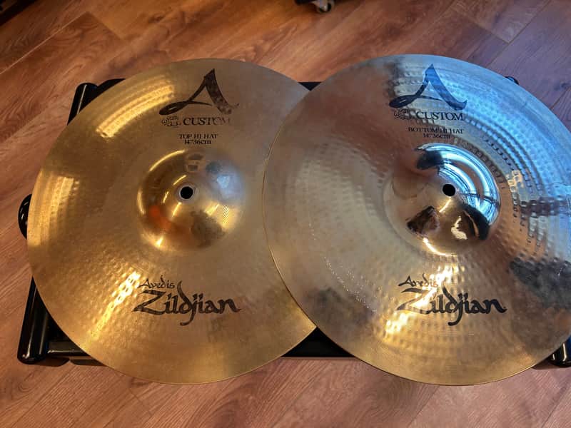Zildjian 14" A Custom Hi-Hat Cymbals (Pair) 1991 - Present - Brilliant image 1