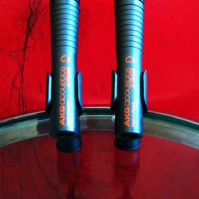 Two vintage AKG D70ME Dynamic cardioid Microphones Low Z w mic clips and case drum, toms, brass image 12