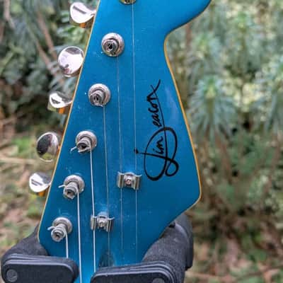Excellent Blue Jim Deacon Strat Electric Guitar + New Strings + Padded Gigbag image 9