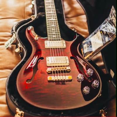 WOW! PRS McCarty 594 Hollowbody II - Fire Red Burst (Wraparound Finish) - FREE Shipping image 4