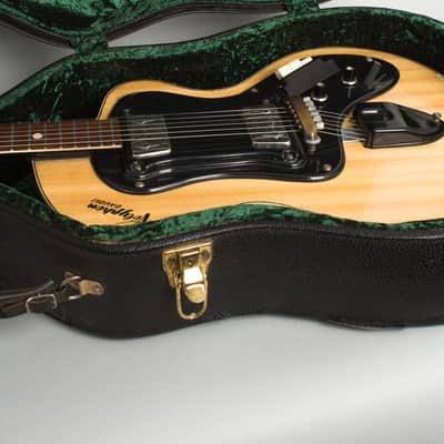Wandre Polyphon Alpha 2 Semi-Hollow Body Electric Guitar (1964), black tolex hard shell case. image 12