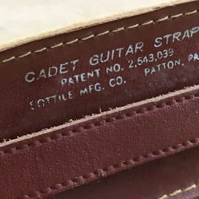 Vintage Cadet Patton PA Red Leather Lottile MFG. Co Relic Strat Guitar Strap USA image 4