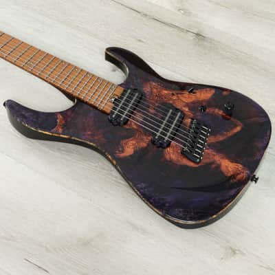 Legator X Series Ninja X7F Multi-Scale 7-String Guitar, Roasted Flame Maple Fretboard, Magma image 1