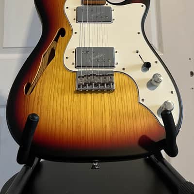 Warmoth Fender Telecaster Thinline Deluxe CuNiFe HH 2022 - Satin 3 Tone Sunburst image 5