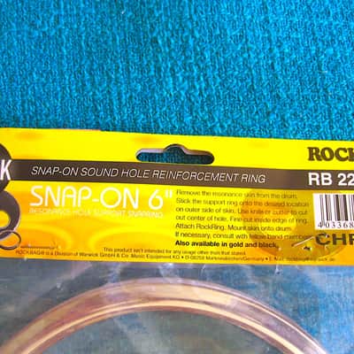 Rockbag by Warwick Snap-On 6" Sound Hole Reinforcement Ring for Bass Drum, Chrome, RB22090C - NOS image 2