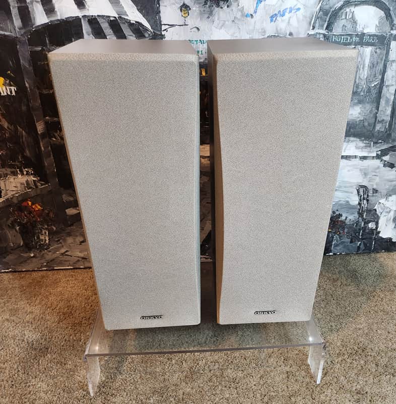 Onkyo Onkyo SKF-150F  compact, 3-way bookshelf/front-channel speakers 90s  - Grey image 1