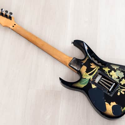 1997 Ibanez JEM77-FP Steve Vai Signature Vintage Guitar Black Floral Pattern image 13