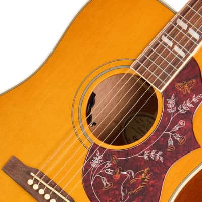 Epiphone Hummingbird Studio Acoustic-Electric Guitar w/ Gig Bag - Antique Natural image 4