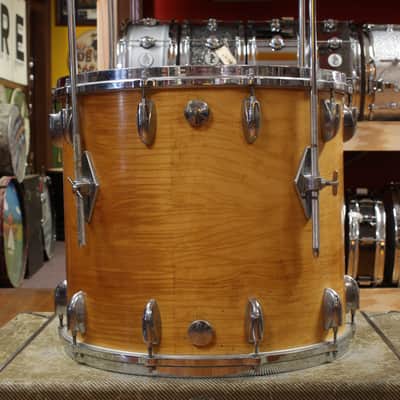 1970s Gretsch Stop Sign Badge Floor Tom in High Gloss Natural Maple 16x18 image 4