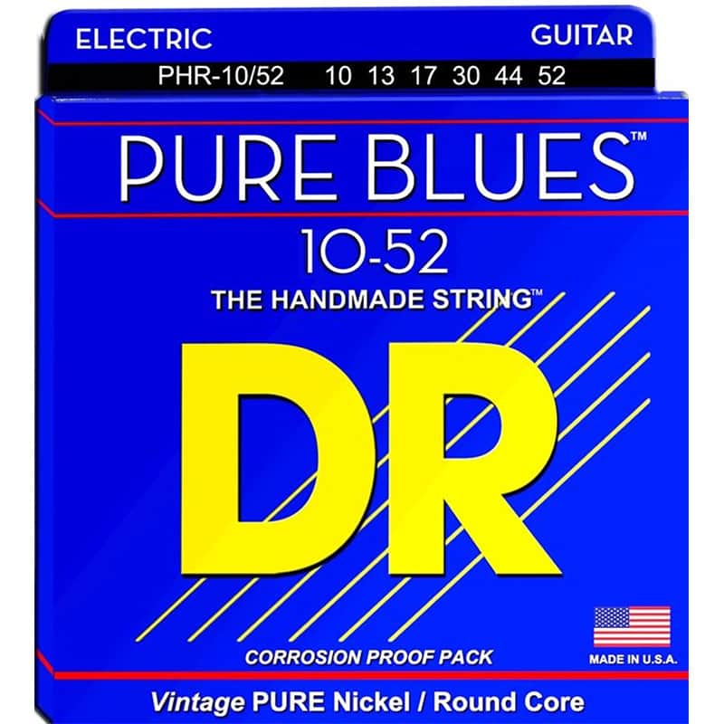 DR Strings PHR-10/52 Pure Blues Pure Nickel Medium to Heavy Electric Guitar Strings 10-52 image 1