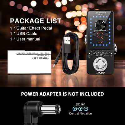 Looper Guitar Pedal with Tuner – 9 Loops, 40-Minute Recording & Unlimited Overdubs image 4