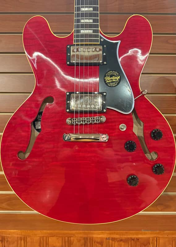 Heritage Custom Shop Core Collection H-535 Electric Guitar with Case, Trans Cherry — HRT-011113111 image 1