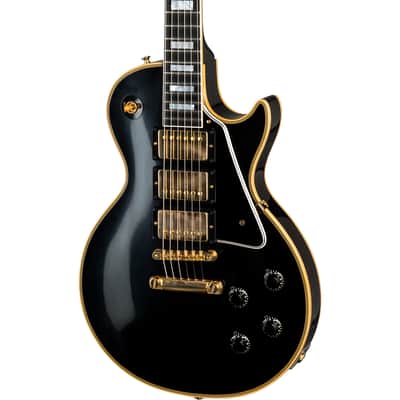 Gibson 1957 Les Paul Custom Reissue 3-Pickup Electric Guitar - VOS Ebony image 1