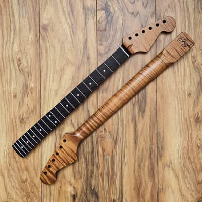 Stratocaster Compatible Roasted Flame Maple and Rosewood Guitar Neck Satin image 2