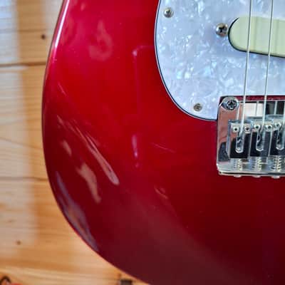 Chery Strat-Style Electric Guitar – 1990s Korea – Metallic Red image 13