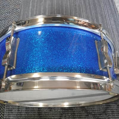 60's Ludwig 5x14" Pioneer Snare No. 491 Blue Sparkle-All Original-Excellent! image 5