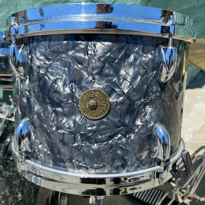Gretsch 18”  Round Badge Drum Set 1960’s - Holy Grail of Jazz Drum Kits! Black Diamond Pearl 3 piece drum set image 8