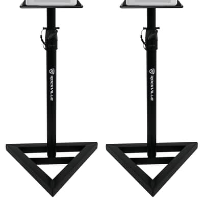 (2) Rockville Adjustable Studio Monitor Speaker Stands For Gemini SR-5 Monitors image 1