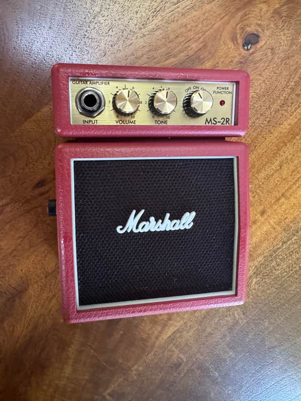 Marshall MS-2R 1W Battery-Powered Red Micro Guitar Amp - Red image 1