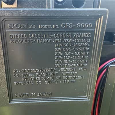 SONY CFS-9000 Rare Vintage Cassette Deck Boombox Japan Warranty image 24
