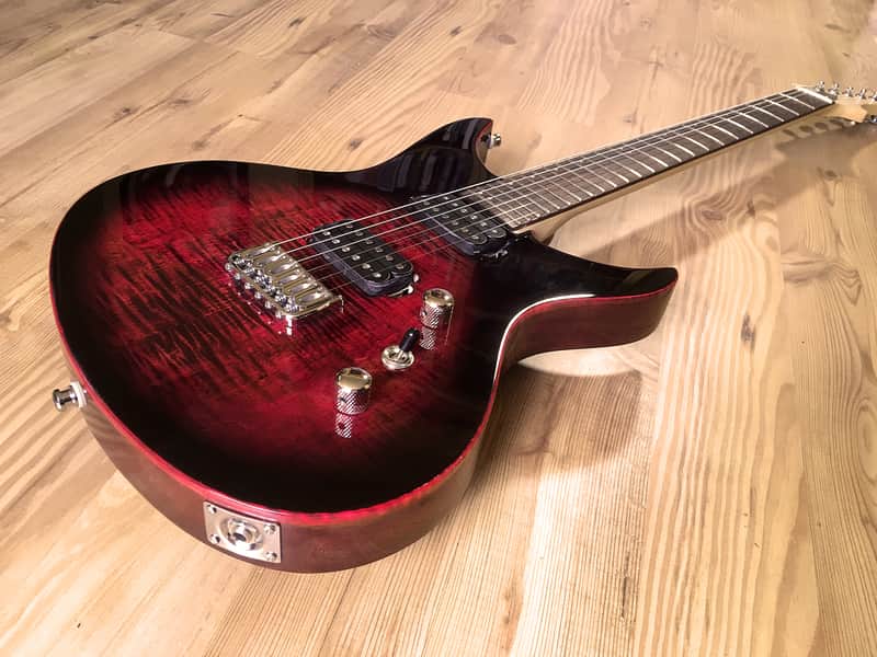 Highline Guitars Apollyon Deluxe 6 String Hardtail Guitar 2017 Black and Red Burst image 1