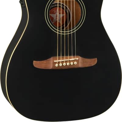 Fender Joe Strummer Signature Campfire Parlor Acoustic-Electric Guitar, Solid Spruce Top, Matte Black image 2