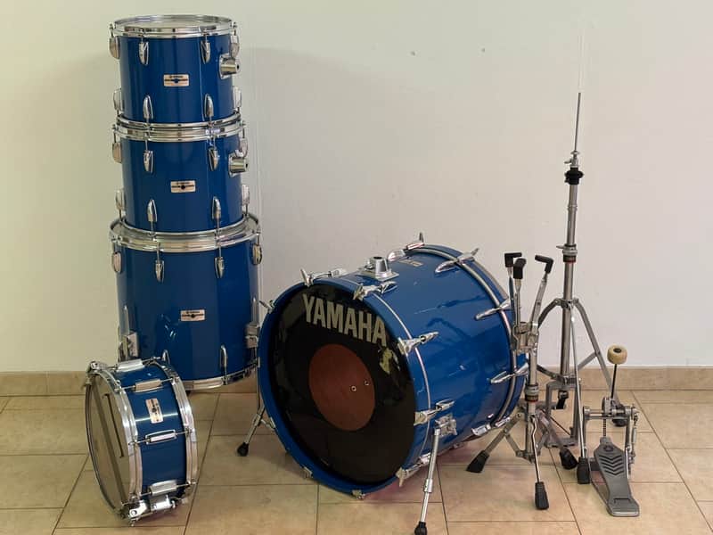 Yamaha 8000 tour custom Cobalt blue 22/12/13/16 snare and hardware image 1