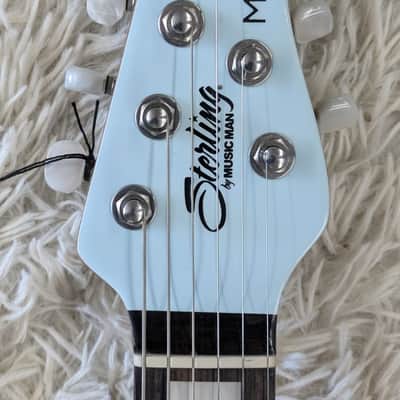 Sterling by Music Man Mariposa Electric Guitar Roasted Neck, Daphne Blue Finish image 5