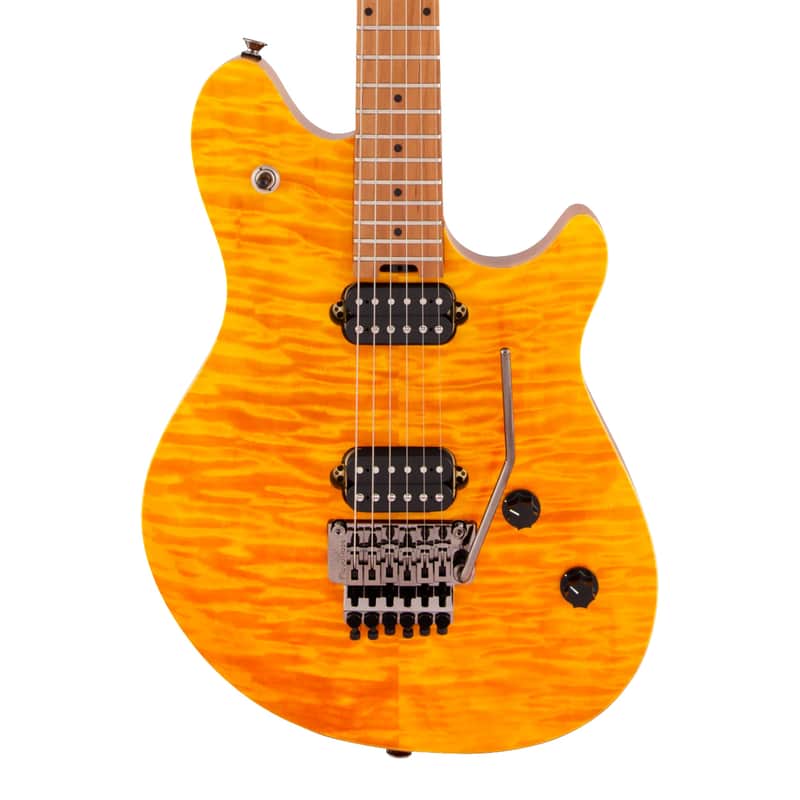 EVH Wolfgang WG Standard QM - Transparent Amber w/ Baked Maple FB image 1