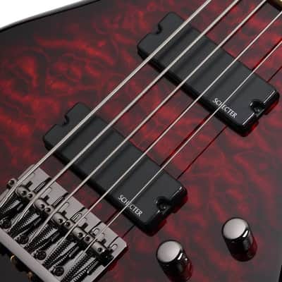 Schecter Stiletto Extreme-5 Left Handed Bass Guitar Black Cherry image 6