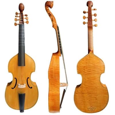 Baroque style profession maestro whole back 7 string 27" bass viola da gamba image 1