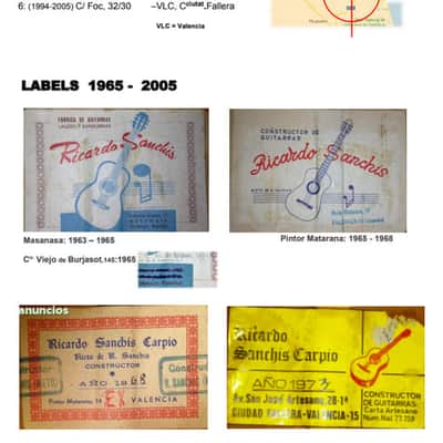 Ricardo Sanchís Carpio. Old guitar. luthier 1963 image 15